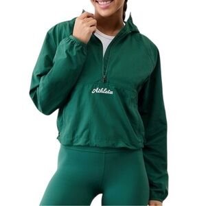 Athleta Luna Woven Popover Jacket size XS in Green